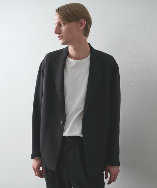 STUDIOUS(ステュディオス)の「【STUDIOUS】STAR FLEX JACKET/ストレッチ/シワになりにくい(テーラードジャケット・メンズ・ライトベージュ/ブラック・2/1)」の2枚目の写真