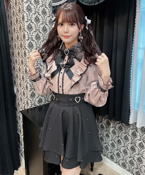 ROJITA(ロジータ)の「ダブルリボンラッフルフリル配色ブラウス(シャツ/ブラウス・レディース・ブラック/ホワイト/ピンク/マルチ・FREE)」の10枚目の写真