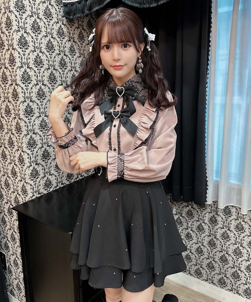 ROJITA(ロジータ)の「ダブルリボンラッフルフリル配色ブラウス(シャツ/ブラウス・レディース・ブラック/ホワイト/ピンク/マルチ・FREE)」の11枚目の写真