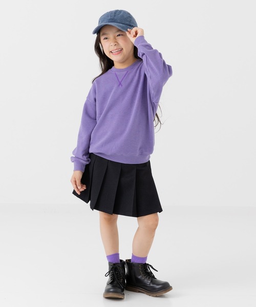 chil2（チルツー）の「ピグメント加工 裏毛トレーナー（スウェット・キッズ・ベージュ/ミント/ネイビー/ラベンダー/イエロー/ピンク/レッド/ブラック・100cm/110cm/120cm/130cm/140cm/150cm/160cm）」の17枚目の写真