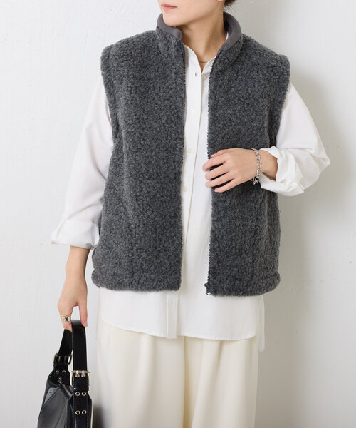 COLD BREAKER（コールドブレーカー）の「COLD BREAKER/ハイネックベスト（ベスト・レディース・グレー・MEDIUM）」の3枚目の写真