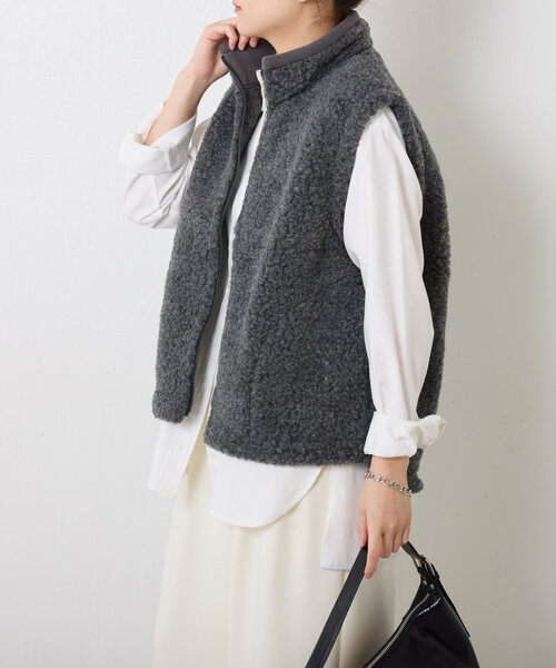 COLD BREAKER（コールドブレーカー）の「COLD BREAKER/ハイネックベスト（ベスト・レディース・グレー・MEDIUM）」の4枚目の写真