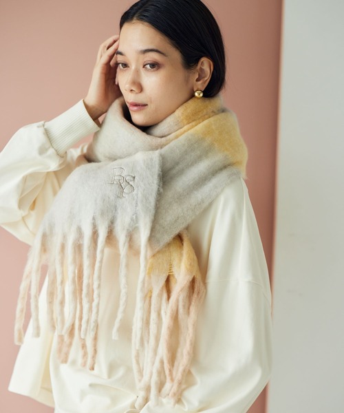 BARNYARDSTORM（バンヤードストーム）の「BARNYARDSTORM / チェックマフラー（マフラー・レディース・ライトブルー/ブルー/ブラウン/ベージュ・FREE）」の8枚目の写真