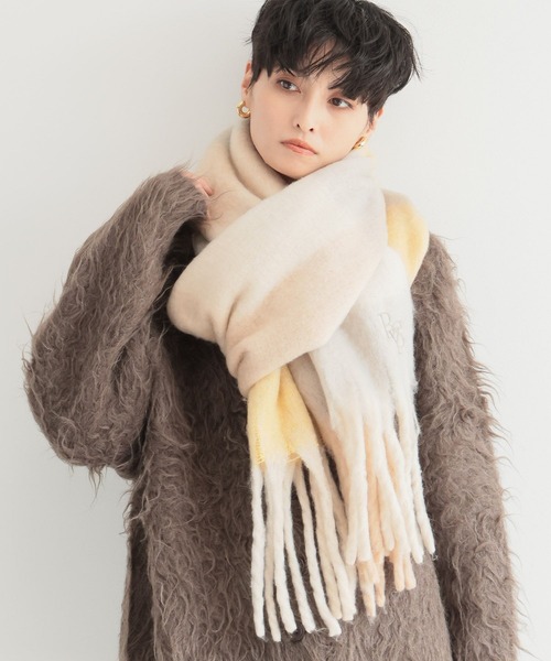 BARNYARDSTORM（バンヤードストーム）の「BARNYARDSTORM / チェックマフラー（マフラー・レディース・ライトブルー/ブルー/ブラウン/ベージュ・FREE）」の22枚目の写真