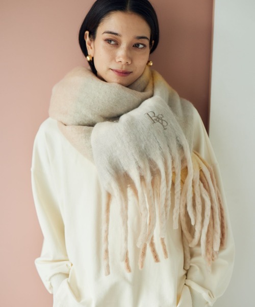 BARNYARDSTORM（バンヤードストーム）の「BARNYARDSTORM / チェックマフラー（マフラー・レディース・ライトブルー/ブルー/ブラウン/ベージュ・FREE）」の7枚目の写真