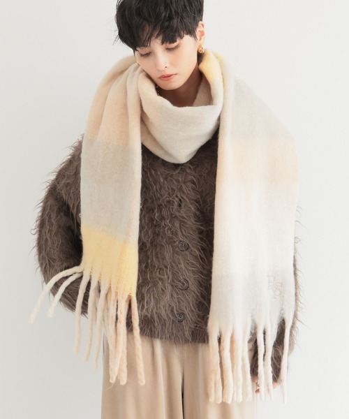 BARNYARDSTORM（バンヤードストーム）の「BARNYARDSTORM / チェックマフラー（マフラー・レディース・ライトブルー/ブルー/ブラウン/ベージュ・FREE）」の18枚目の写真