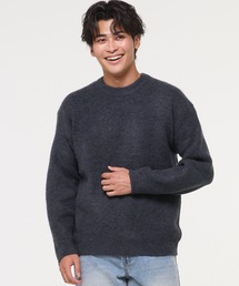 モヘヤ風クルーネックニットトップス