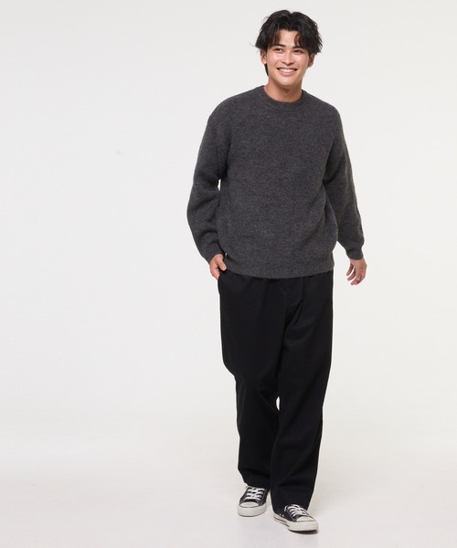 coca（coca）（コカ）の「モヘヤ風クルーネックニットトップス（ニット/セーター・メンズ・ライトベージュ/ライトグレー/チャコール/イエロー/ネイビー/ワイン・XL/L/M）」の21枚目の写真
