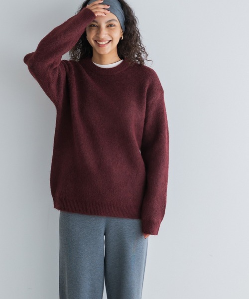 モヘヤ風クルーネックニットトップス（ニット/セーター）｜coca（coca
