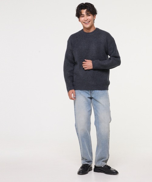 coca（coca）（コカ）の「モヘヤ風クルーネックニットトップス（ニット/セーター・メンズ・ライトベージュ/ライトグレー/チャコール/イエロー/ネイビー/ワイン・XL/L/M）」の7枚目の写真