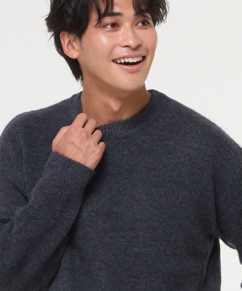 coca（coca）（コカ）の「モヘヤ風クルーネックニットトップス（ニット/セーター・メンズ・ライトベージュ/ライトグレー/チャコール/イエロー/ネイビー/ワイン・XL/L/M）」の12枚目の写真