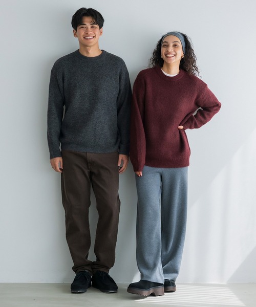 モヘヤクルーネックニット モヘヤ クルーネック ニット