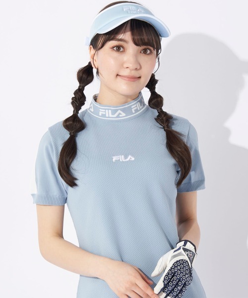 FILA GOLF(フィラゴルフ )の「軽量ニット 半袖モックネックワンピース(ワンピース・レディース・ピンク/ライム/ブルー・MEDIUM/SMALL/LARGE)」の16枚目の写真