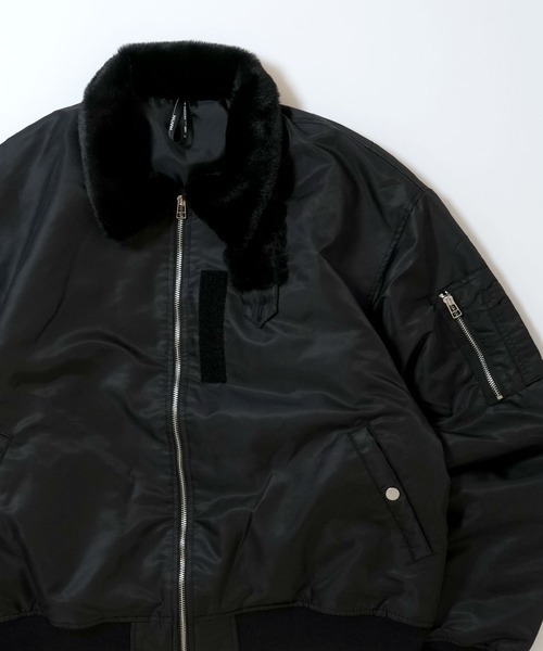 おしゃれスタ(オシャレスタ)の「Vintage-like heavy nylon twill B-15 flight jacket/ヴィンテージライク ヘビーナイロンツイル B-15 フライトジャケット(MA-1・メンズ・カーキ/ブラック・XL/L/M)」の1枚目の写真