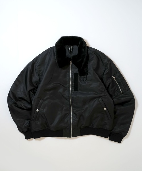 おしゃれスタ(オシャレスタ)の「Vintage-like heavy nylon twill B-15 flight jacket/ヴィンテージライク ヘビーナイロンツイル B-15 フライトジャケット(MA-1・メンズ・カーキ/ブラック・XL/L/M)」の3枚目の写真