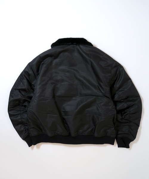 おしゃれスタ(オシャレスタ)の「Vintage-like heavy nylon twill B-15 flight jacket/ヴィンテージライク ヘビーナイロンツイル B-15 フライトジャケット(MA-1・メンズ・カーキ/ブラック・XL/L/M)」の4枚目の写真