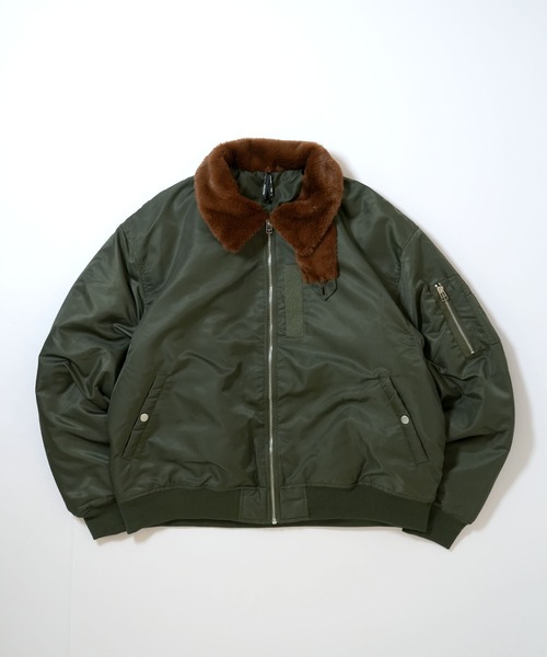 おしゃれスタ(オシャレスタ)の「Vintage-like heavy nylon twill B-15 flight jacket/ヴィンテージライク ヘビーナイロンツイル B-15 フライトジャケット(MA-1・メンズ・カーキ/ブラック・XL/L/M)」の5枚目の写真