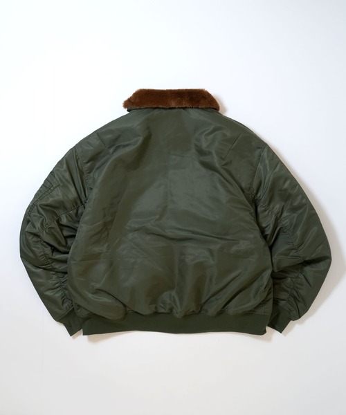 おしゃれスタ(オシャレスタ)の「Vintage-like heavy nylon twill B-15 flight jacket/ヴィンテージライク ヘビーナイロンツイル B-15 フライトジャケット(MA-1・メンズ・カーキ/ブラック・XL/L/M)」の6枚目の写真