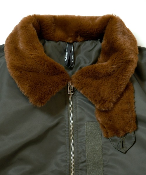 おしゃれスタ(オシャレスタ)の「Vintage-like heavy nylon twill B-15 flight jacket/ヴィンテージライク ヘビーナイロンツイル B-15 フライトジャケット(MA-1・メンズ・カーキ/ブラック・XL/L/M)」の7枚目の写真