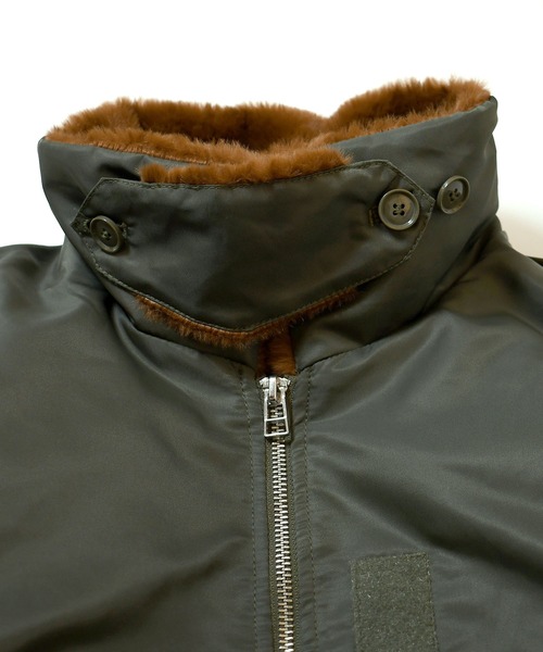 おしゃれスタ(オシャレスタ)の「Vintage-like heavy nylon twill B-15 flight jacket/ヴィンテージライク ヘビーナイロンツイル B-15 フライトジャケット(MA-1・メンズ・カーキ/ブラック・XL/L/M)」の8枚目の写真
