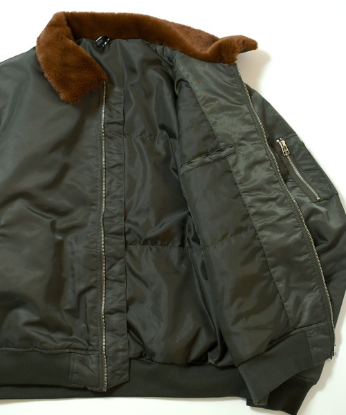 おしゃれスタ(オシャレスタ)の「Vintage-like heavy nylon twill B-15 flight jacket/ヴィンテージライク ヘビーナイロンツイル B-15 フライトジャケット(MA-1・メンズ・カーキ/ブラック・XL/L/M)」の14枚目の写真