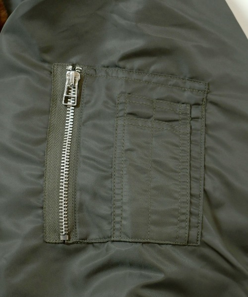おしゃれスタ(オシャレスタ)の「Vintage-like heavy nylon twill B-15 flight jacket/ヴィンテージライク ヘビーナイロンツイル B-15 フライトジャケット(MA-1・メンズ・カーキ/ブラック・XL/L/M)」の10枚目の写真