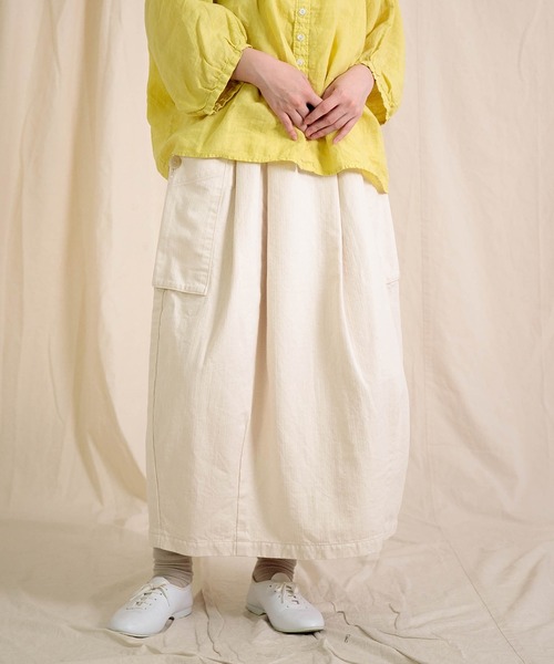 Brocante / ブロカント] ヘリンボン ブトンカーゴスカート