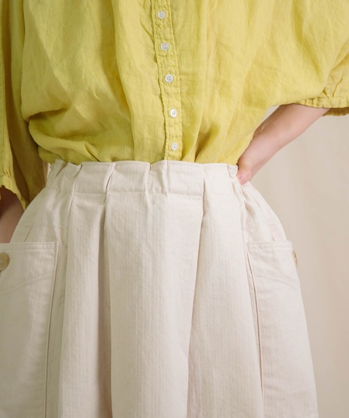 Brocante（ブロカント）の「[Brocante / ブロカント] ヘリンボン ブトンカーゴスカート（スカート・レディース・オリーブ/アイボリー/ネイビー・2）」の7枚目の写真