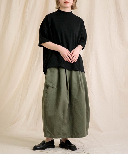 Brocante ブロカント／へリンボンブトンカーゴスカート／ベージュ Brocante / ブロカント] ヘリンボン ブトンカーゴスカート