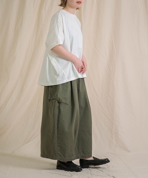 Brocante ブロカント／へリンボンブトンカーゴスカート／ベージュ imgrc0091740910.jpg