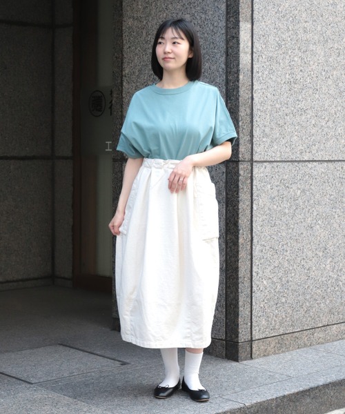 セール】[Brocante / ブロカント] ヘリンボン ブトンカーゴスカート