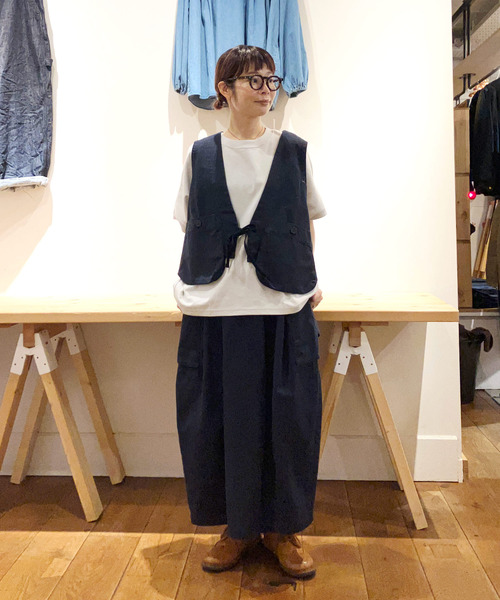 Brocante（ブロカント）の「[Brocante / ブロカント] ヘリンボン ブトンカーゴスカート（スカート・レディース・オリーブ/アイボリー/ネイビー・2）」の5枚目の写真