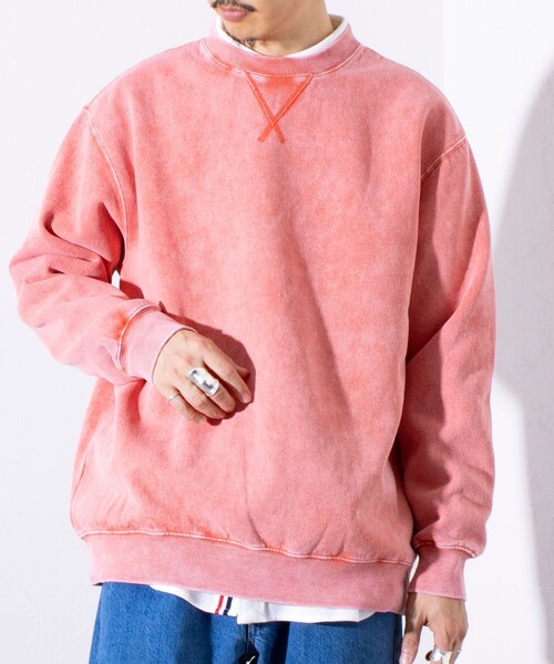 GLOSTER（グロスター）の「【GLOSTER/グロスター】ピグメント裏起毛 プルオーバー クルーネックスウェット（スウェット・メンズ・ブラック/ピンク/ブルー/グリーン・M/L/S）」の4枚目の写真