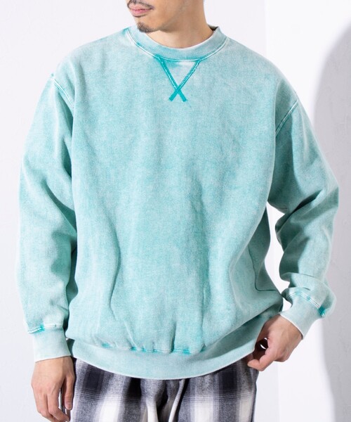 GLOSTER（グロスター）の「【GLOSTER/グロスター】ピグメント裏起毛 プルオーバー クルーネックスウェット（スウェット・メンズ・ブラック/ピンク/ブルー/グリーン・M/L/S）」の2枚目の写真