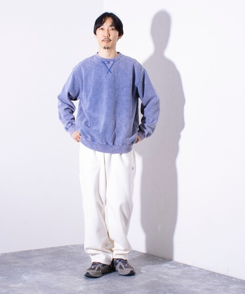 GLOSTER（グロスター）の「【GLOSTER/グロスター】ピグメント裏起毛 プルオーバー クルーネックスウェット（スウェット・メンズ・ブラック/ピンク/ブルー/グリーン・M/L/S）」の5枚目の写真