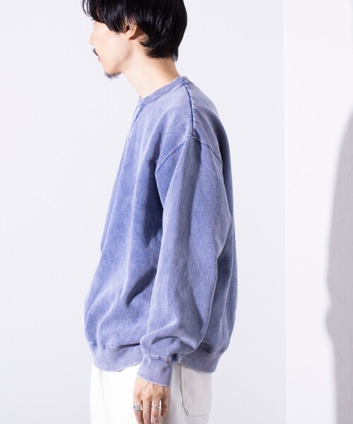 GLOSTER（グロスター）の「【GLOSTER/グロスター】ピグメント裏起毛 プルオーバー クルーネックスウェット（スウェット・メンズ・ブラック/ピンク/ブルー/グリーン・M/L/S）」の6枚目の写真