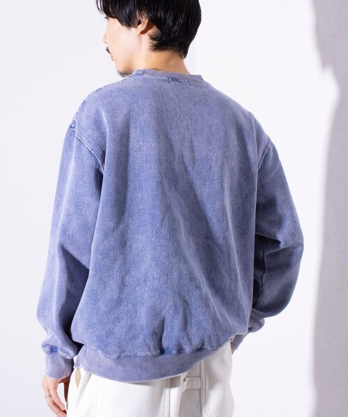 GLOSTER（グロスター）の「【GLOSTER/グロスター】ピグメント裏起毛 プルオーバー クルーネックスウェット（スウェット・メンズ・ブラック/ピンク/ブルー/グリーン・M/L/S）」の7枚目の写真