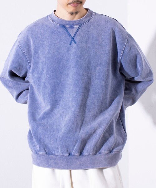 GLOSTER（グロスター）の「【GLOSTER/グロスター】ピグメント裏起毛 プルオーバー クルーネックスウェット（スウェット・メンズ・ブラック/ピンク/ブルー/グリーン・M/L/S）」の8枚目の写真