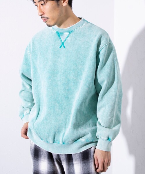 GLOSTER（グロスター）の「【GLOSTER/グロスター】ピグメント裏起毛 プルオーバー クルーネックスウェット（スウェット・メンズ・ブラック/ピンク/ブルー/グリーン・M/L/S）」の14枚目の写真