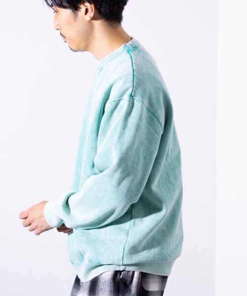 GLOSTER（グロスター）の「【GLOSTER/グロスター】ピグメント裏起毛 プルオーバー クルーネックスウェット（スウェット・メンズ・ブラック/ピンク/ブルー/グリーン・M/L/S）」の15枚目の写真