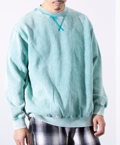 GLOSTER（グロスター）の「【GLOSTER/グロスター】ピグメント裏起毛 プルオーバー クルーネックスウェット（スウェット・メンズ・ブラック/ピンク/ブルー/グリーン・M/L/S）」の17枚目の写真