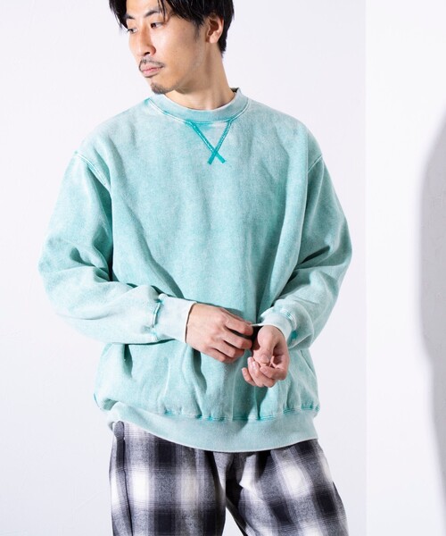 GLOSTER（グロスター）の「【GLOSTER/グロスター】ピグメント裏起毛 プルオーバー クルーネックスウェット（スウェット・メンズ・ブラック/ピンク/ブルー/グリーン・M/L/S）」の18枚目の写真