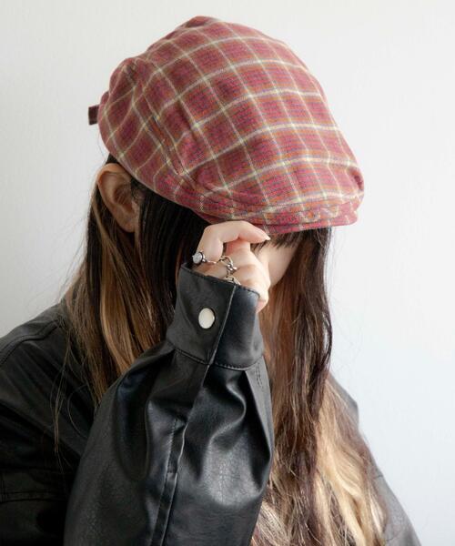 WEGO（ウィゴー）の「WEGO/チェックハンチング（ハンチング/ベレー帽・レディース・ブルー系その他2/イエロー系その他3/レッド系その他2/ホワイト系その他2・FREE）」の8枚目の写真