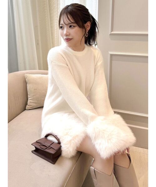 dazzlin（ダズリン）の「ファーニットワンピース（ワンピース・レディース・ブラウン/オフホワイト/ピンク/グレー・FREE）」の13枚目の写真