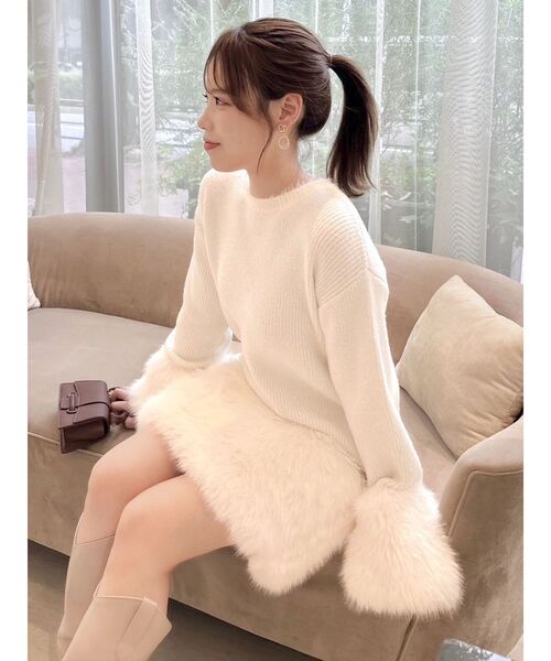 dazzlin（ダズリン）の「ファーニットワンピース（ワンピース・レディース・ブラウン/オフホワイト/ピンク/グレー・FREE）」の14枚目の写真