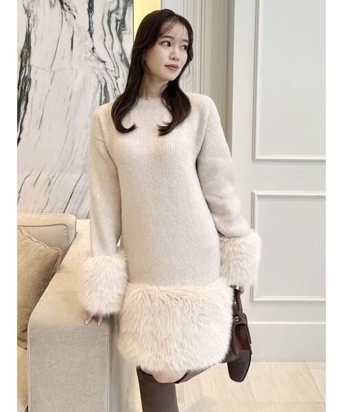 dazzlin（ダズリン）の「ファーニットワンピース（ワンピース・レディース・ブラウン/オフホワイト/ピンク/グレー・FREE）」の18枚目の写真