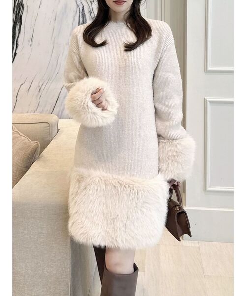 dazzlin（ダズリン）の「ファーニットワンピース（ワンピース・レディース・ブラウン/オフホワイト/ピンク/グレー・FREE）」の19枚目の写真