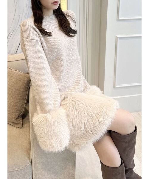 dazzlin（ダズリン）の「ファーニットワンピース（ワンピース・レディース・ブラウン/オフホワイト/ピンク/グレー・FREE）」の20枚目の写真