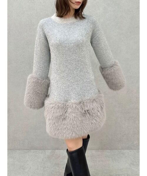 dazzlin（ダズリン）の「ファーニットワンピース（ワンピース・レディース・ブラウン/オフホワイト/ピンク/グレー・FREE）」の21枚目の写真