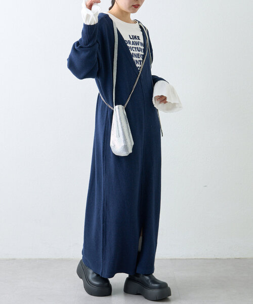 CIAOPANIC TYPY（チャオパニックティピー）の「２WAY深Vネックニットワンピース（ワンピース・レディース・ベージュ/ネイビー/ブラック・MEDIUM/LARGE）」の14枚目の写真